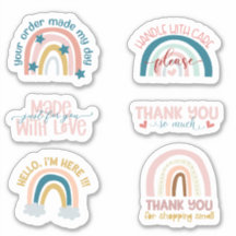 Zaken Stickers Kleine Bedrijven Cute Regenboog Bed