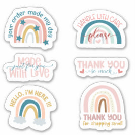 Zaken Stickers Kleine Bedrijven Cute Regenboog Bed