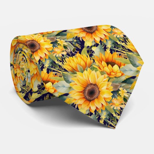 Zaken stropdas | Van Gogh Zonnebloemen (Opgerold)