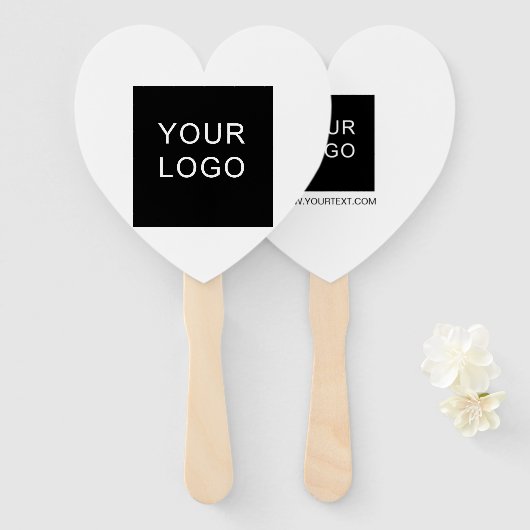 Zaken toevoegen Logo Matig Wit Handwaaier (Voorkant en achterkant)