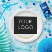  Zaken toevoegen Logo Matig Wit Papieren Bordje (Feest)