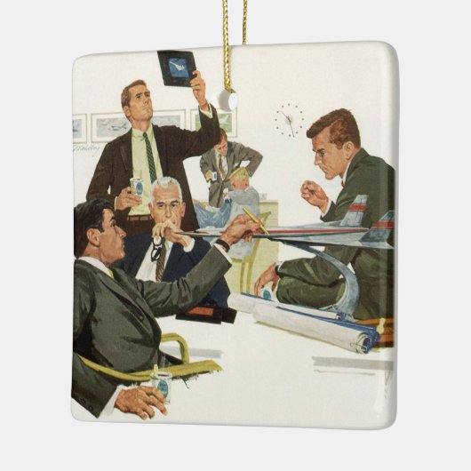  zaken, Vergadering met de managers van het luchtv Keramisch Ornament (Links)