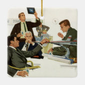 zaken, Vergadering met de managers van het luchtv Keramisch Ornament (Achterkant)