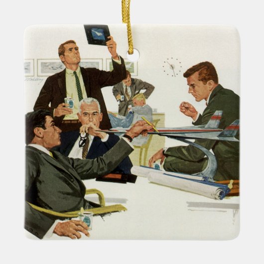  zaken, Vergadering met de managers van het luchtv Keramisch Ornament (Voorkant)