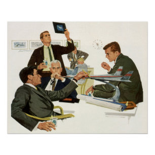  zaken, Vergadering met de managers van het luchtv Poster