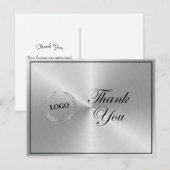 Zaken Zilver Logo Dank U Briefkaart (Voorkant / Achterkant)