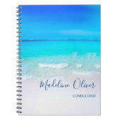 Zaken Zomer Oceaan Blauw aan het Strand  Notitieboek (Voorkant)