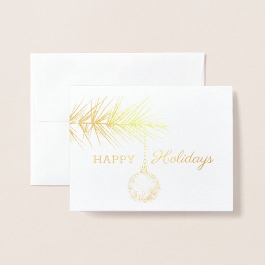 Zakenarbeider kerstboomvakantie folie kaarten (Voorkant met envelop)