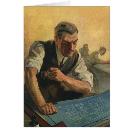 zakenarchitect en bouwblauwdrukken (Voorkant)