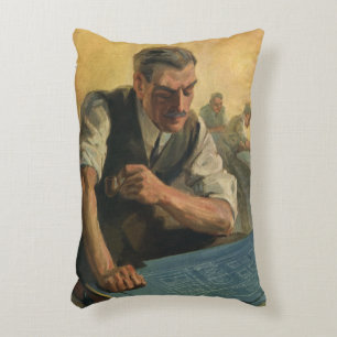 zakenarchitect en bouwblauwdrukken accent kussen