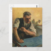  zakenarchitect en bouwblauwdrukken briefkaart (Voorkant / Achterkant)