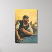 zakenarchitect en bouwblauwdrukken canvas afdruk (Voorkant)