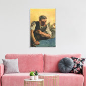 zakenarchitect en bouwblauwdrukken canvas afdruk (Insitu (Woonkamer))