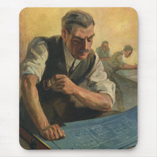 zakenarchitect en bouwblauwdrukken muismat (Voorkant)