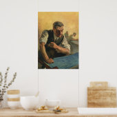 zakenarchitect en bouwblauwdrukken poster (Keuken)