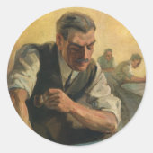  zakenarchitect en bouwblauwdrukken ronde sticker (Voorkant)