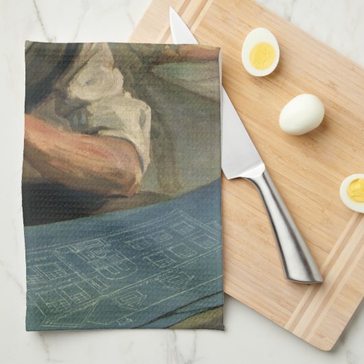  zakenarchitect en bouwblauwdrukken theedoek (Quarter Fold)