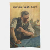 zakenarchitect en bouwblauwdrukken theedoek (Verticaal)