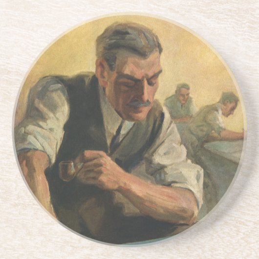  zakenarchitect en bouwblauwdrukken zandsteen onderzetter (Voorkant)