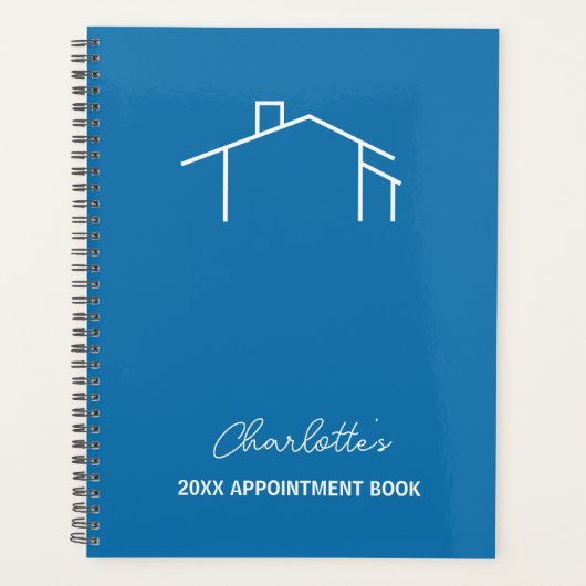 Zakenblauw huis Logo Benoeming Boek Planner (Voorkant)