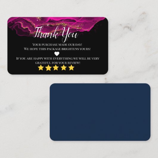 zakendank voor de zelfgemaakte goudmakerij visitekaartje (Voorkant / Achterkant)