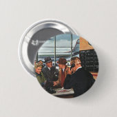  zakendoen, mensen aan het vliegticket Counter Ronde Button 5,7 Cm (Voorkant /achterkant)