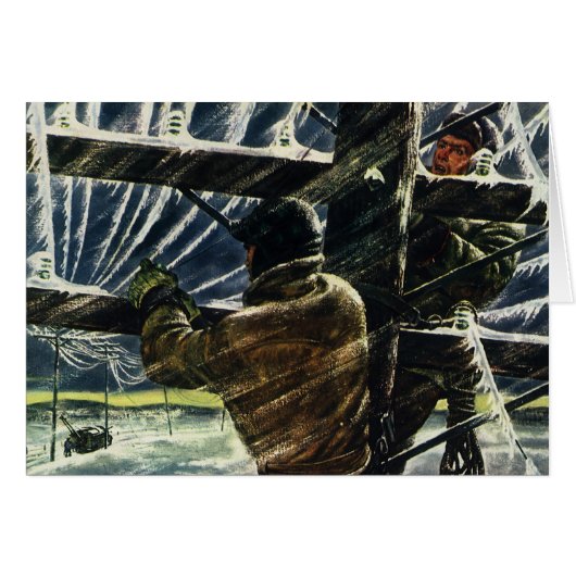  zakenelektricien die in het Storm van de sneeuw w (Voorkant Horizontaal)