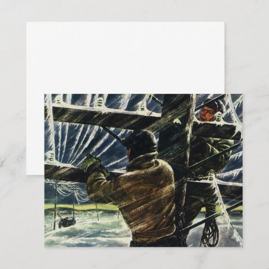  zakenelektricien die in het Storm van de sneeuw w (Voorkant / Achterkant)