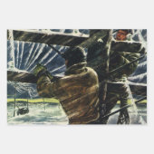 zakenelektricien die in het Storm van de sneeuw w Inpakpapier Vel (Voorkant 3)