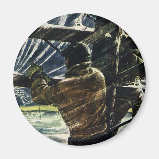  zakenelektricien die in het Storm van de sneeuw w Magneet (Voorkant)