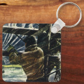  zakenelektricien die in het Storm van de sneeuw w Sleutelhanger (Achterkant)