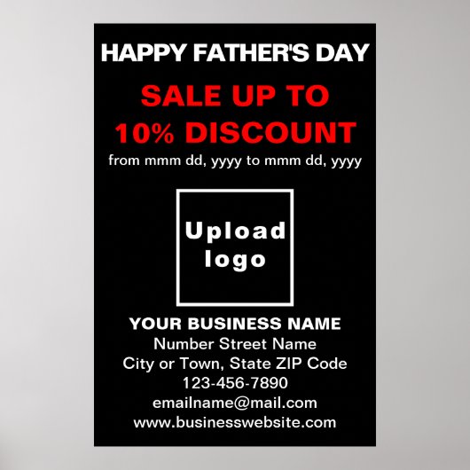 Zakenfolder Vaderdag Zwarte Poster (Voorkant)