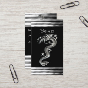 Zakenkaart Zwarte Zilveren Draak Slang Sieraden Visitekaartje