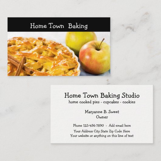 Zakenkaarten voor thuisbakken en bakkerijen visitekaartje (Voorkant / Achterkant)