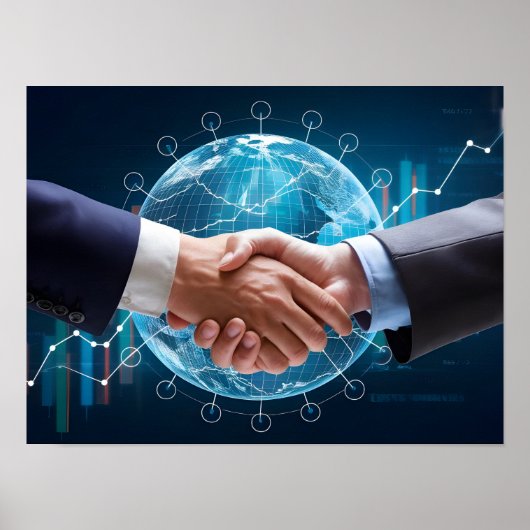 Zakenlieden handdruk poster (Voorkant)