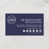 Zakenlogo Loyalty Card in Marineblauw (Voorkant)