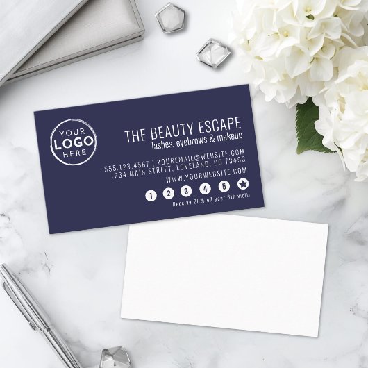Zakenlogo Loyalty Card in Marineblauw