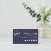 Zakenlogo Loyalty Card in Navy Blauw (Staand voorkant)
