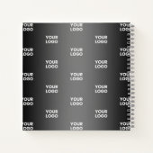 Zakenlogo met herhaling | Zwarte en grijze gradiën Notitieboek (Achterkant)