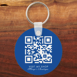 Zakenlogo QR-code boutique blauw voor sociale medi Sleutelhanger