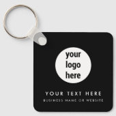 Zakenlogo QR-code Zwart Minimalistisch Bedrijfs- Sleutelhanger (Voorkant)