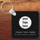 Zakenlogo QR-code Zwart Minimalistisch Bedrijfs- Sleutelhanger (Voorkant)
