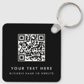 Zakenlogo QR-code Zwart Minimalistisch Bedrijfs- Sleutelhanger (Achterkant)