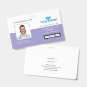 Zakenlogo Zorg Personeel Foto ID Badge (Voor- en achterkant)