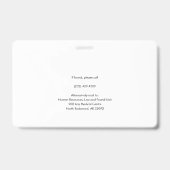 Zakenlogo Zorg Personeel Foto ID Badge (Achterkant)