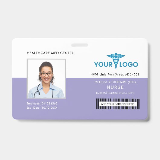 Zakenlogo Zorg Personeel Foto ID Badge (Voorzijde)