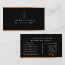 Zakenmakelaar QR-code Luxe Zwart Goud