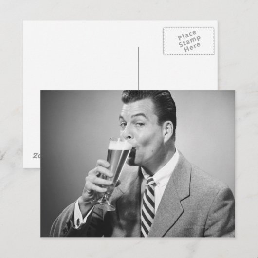 Zakenman Drink Beer Briefkaart (Voorkant / Achterkant)