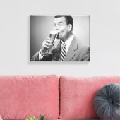 Zakenman Drink Beer Canvas Afdruk (Insitu (Woonkamer))