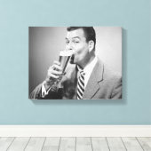 Zakenman Drink Beer Canvas Afdruk (Insitu (Houten vloer))